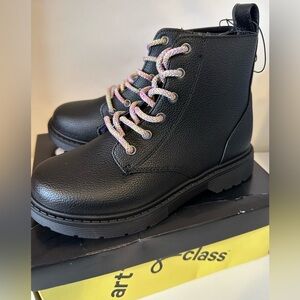 New Target Art Class Black Combat Zoe Boots moto motorcycle zipper shoes girls 2